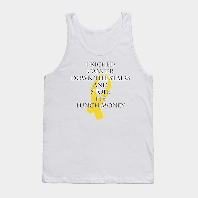 Cancer Bully (Gold Ribbon) Tank Top by BlakCircleGirl